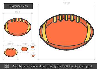 Image showing Rugby ball line icon.