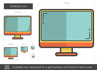 Image showing Desktop line icon.