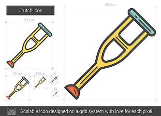 Image showing Crutch line icon.