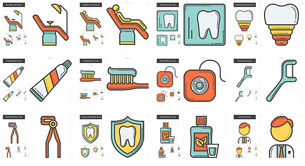 Image showing Stomatology line icon set.