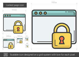 Image showing Locked page line icon.