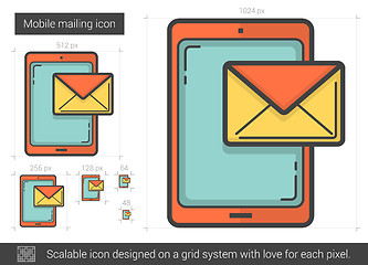 Image showing Mobile mailing line icon.