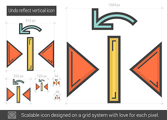 Image showing Undo reflect vertical line icon.