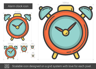 Image showing Alarm clock line icon.