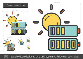 Image showing Solar power line icon.