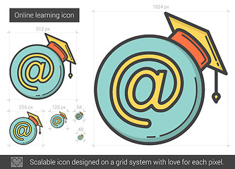 Image showing Online learning line icon.