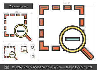 Image showing Zoom out line icon.