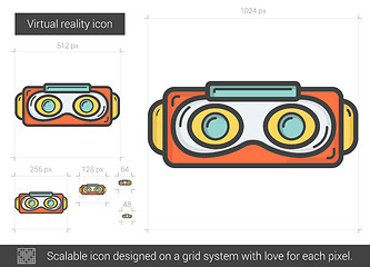 Image showing Virtual reality line icon.