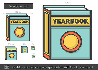 Image showing Year book line icon.