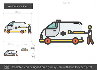 Image showing Ambulance line icon.