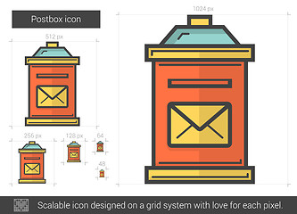 Image showing Postbox line icon.