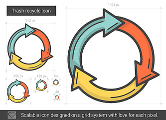 Image showing Trash recycle line icon.