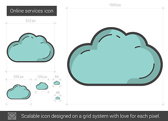 Image showing Online services line icon.