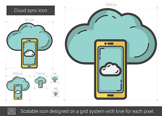 Image showing Cloud sync line icon.
