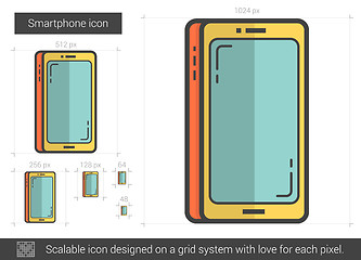 Image showing Smartphone line icon.