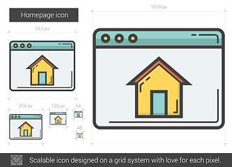Image showing Homepage line icon.