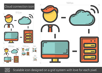 Image showing Cloud connection line icon.