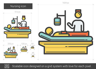 Image showing Nursing line icon.