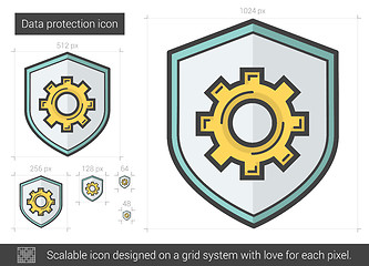 Image showing Data protection line icon.