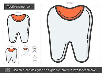 Image showing Tooth enamel line icon.