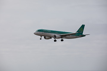 Image showing ARECIFE, SPAIN - APRIL, 15 2017: AirBus A320 of Aer Lingus ready