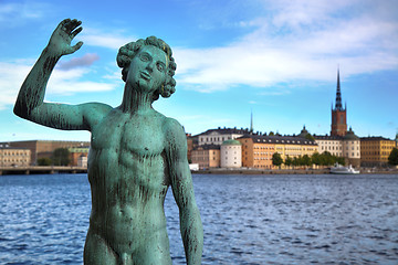 Image showing STOCKHOLM, SWEDEN - AUGUST 20, 2016: Song statues near Stockholm