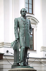 Image showing Statue of Nils Ericson in front of Stockholm Central Station and