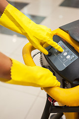 Image showing washing floor in shopping center