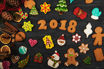 Image showing Gingerbreads for new 2018 years