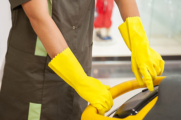 Image showing washing floor in shopping center