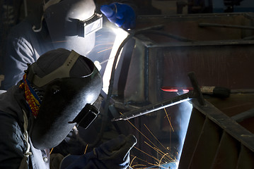 Image showing Two welders at work