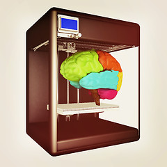 Image showing Medical 3d printer for duplication of human brain. 3D Bio-printe