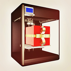 Image showing 3d printer - gift. Modern technologies. Creating products of the