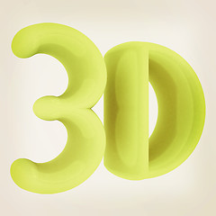Image showing 3D word. 3D illustration. Vintage style