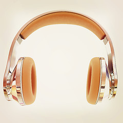 Image showing Best headphone icon. 3d illustration. Vintage style