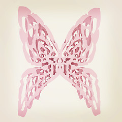 Image showing Origami paper butterfly. 3d illustration. Vintage style