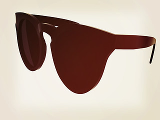 Image showing Cool black sunglasses. 3d illustration. Vintage style