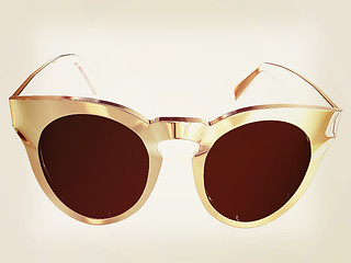 Image showing Cool metal sunglasses. 3d illustration. Vintage style