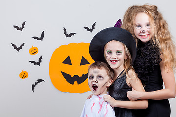 Image showing Happy children on Halloween party