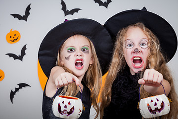 Image showing Happy children on Halloween party