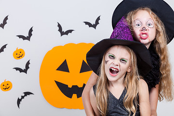 Image showing Happy children on Halloween party