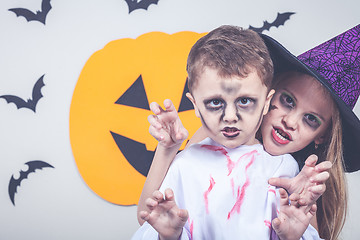 Image showing Happy children on Halloween party