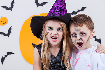 Image showing Happy children on Halloween party