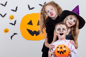 Image showing Happy children on Halloween party