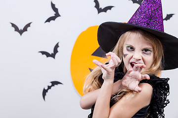 Image showing Happy  girl on Halloween party