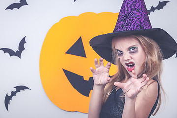 Image showing Happy  girl on Halloween party