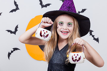 Image showing Happy  girl on Halloween party