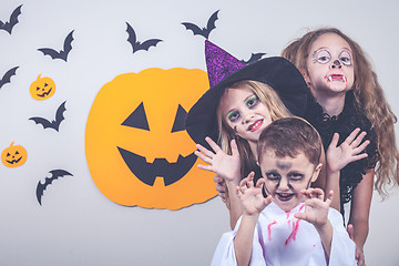 Image showing Happy children on Halloween party