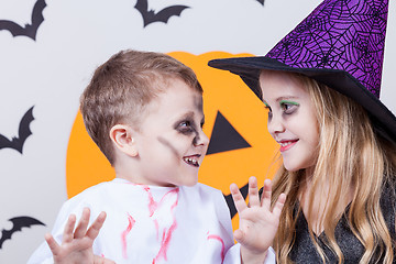 Image showing Happy children on Halloween party