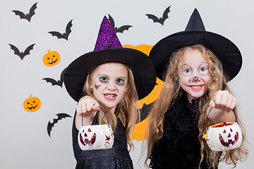 Image showing Happy children on Halloween party